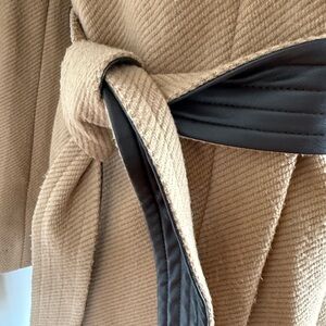 Cole Haan Tan Trench Coat with Black Accents